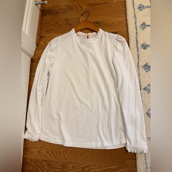Boden Supersoft Frill Detail Top White Size US 12 - Picture 6 of 13
